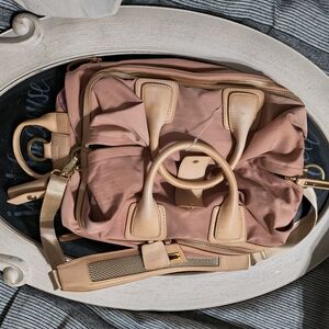 Caraa Pink and Tan Travel Bags with Soft Slouchy Design